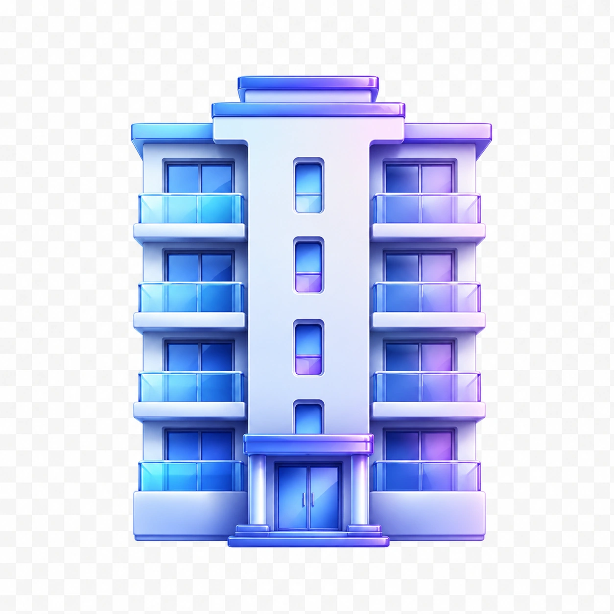 Apartments for sale 3D glossy real estate icon