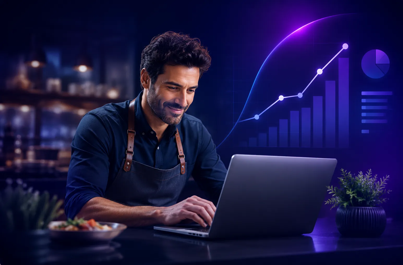 Restaurant SEO bottom section growth visual