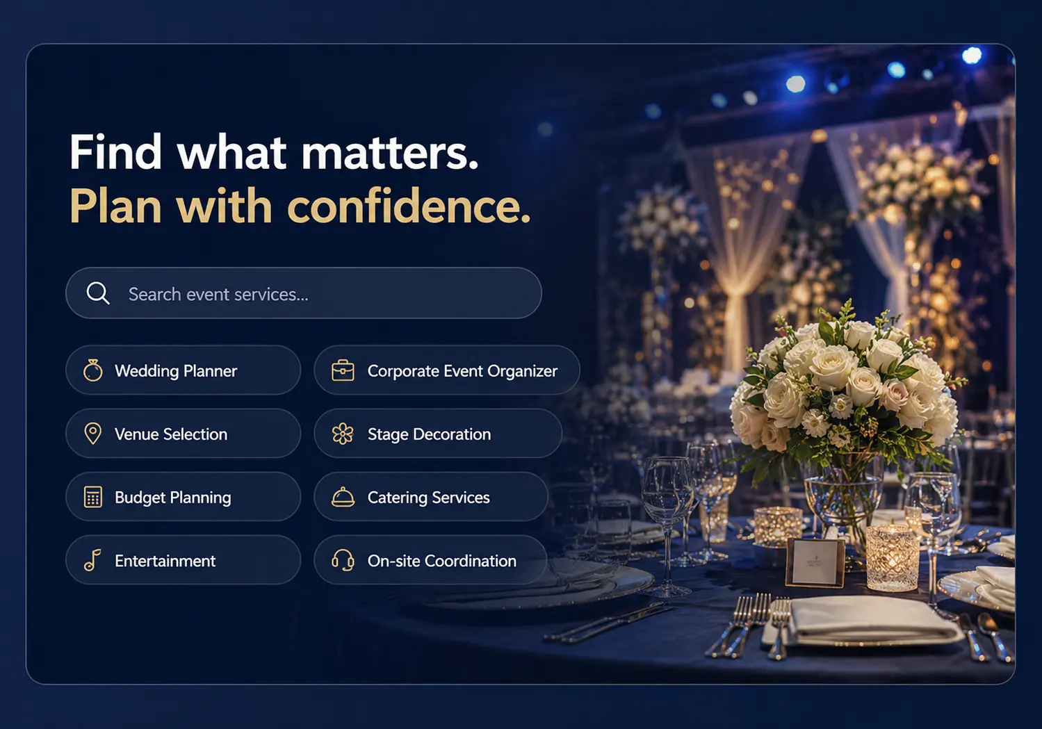 Event planning services search visibility in Bangladesh