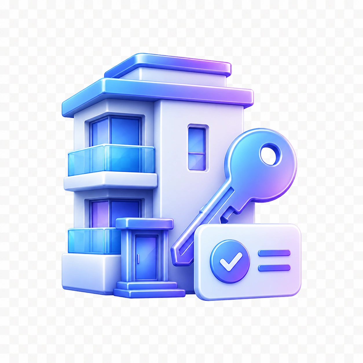 Flat booking 3D glossy real estate icon