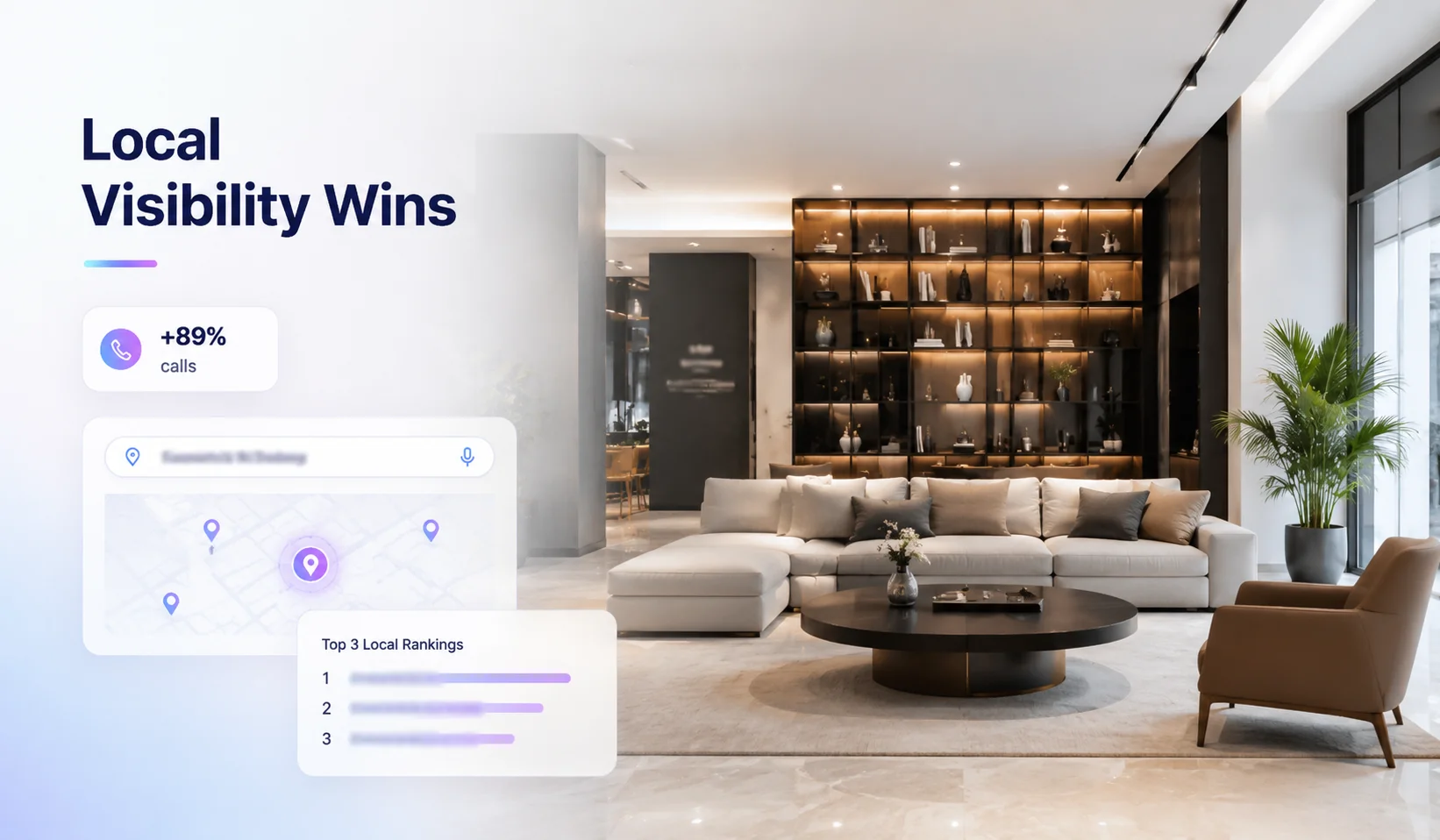 Local visibility interior design SEO case study Bangladesh