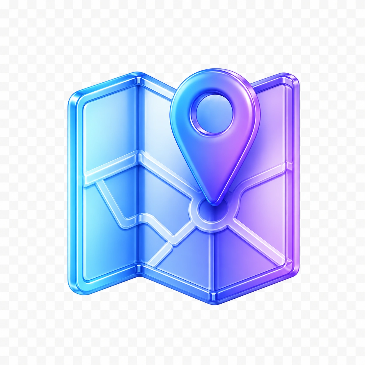 Location pages 3D glossy map icon