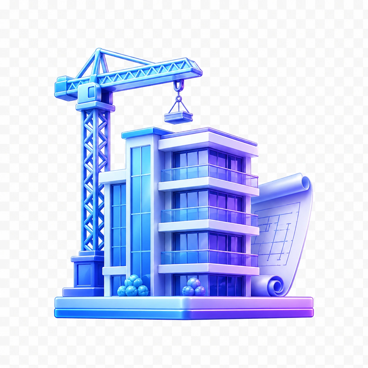 Property developer 3D glossy icon